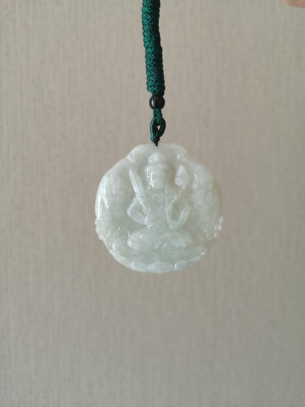 古玩玉器天然翡翠雕“虛空藏菩薩”掛牌拍賣,當(dāng)前價格398元