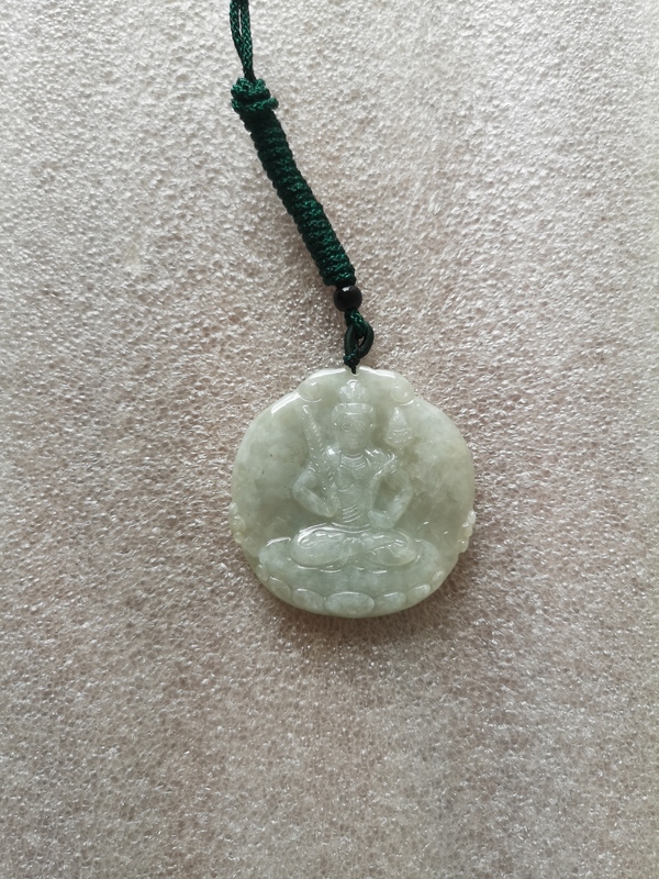 古玩玉器天然翡翠雕“虛空藏菩薩”掛牌拍賣,當(dāng)前價格398元