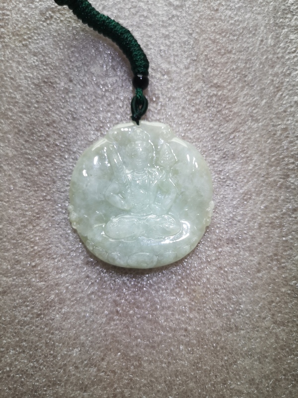 古玩玉器天然翡翠雕“虛空藏菩薩”掛牌拍賣,當(dāng)前價格398元