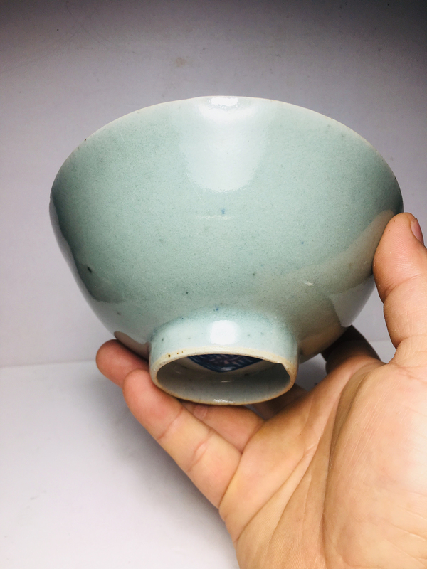 古玩陶瓷豆青釉碗拍賣,當前價格299元