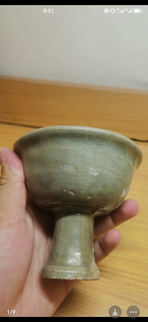 古玩转卖龙泉青瓷高足杯！！拍卖，当前价格0元