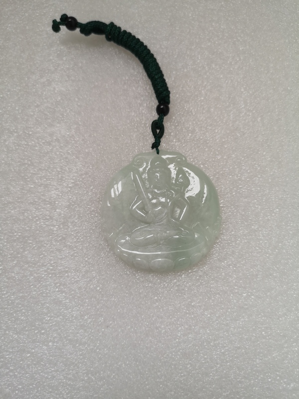 古玩玉器天然翡翠雕“虛空藏菩薩”掛牌拍賣,當前價格398元