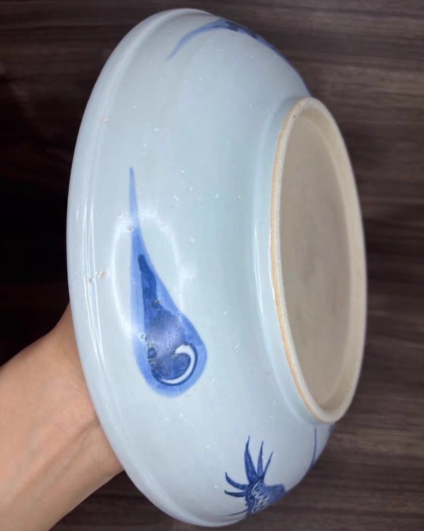 古玩陶瓷青花過墻龍紋盤拍賣,當前價格9999元
