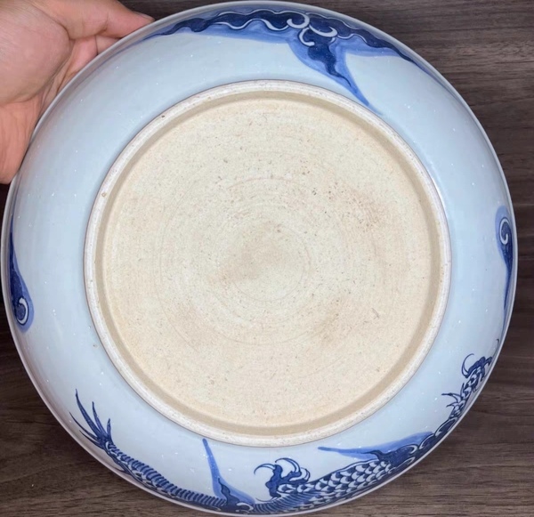 古玩陶瓷青花過墻龍紋盤拍賣,當前價格9999元