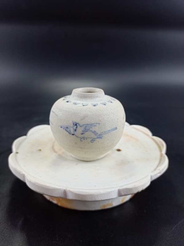 古玩转卖【明代】青花花鸟纹水盂【文房精品】拍卖，当前价格3880元