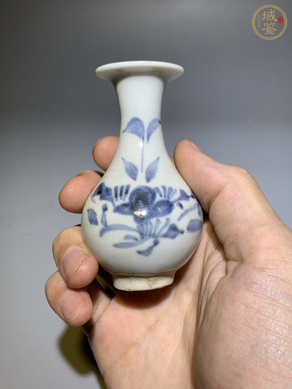 古玩陶瓷青花花卉紋玉壺春瓶真品鑒賞圖