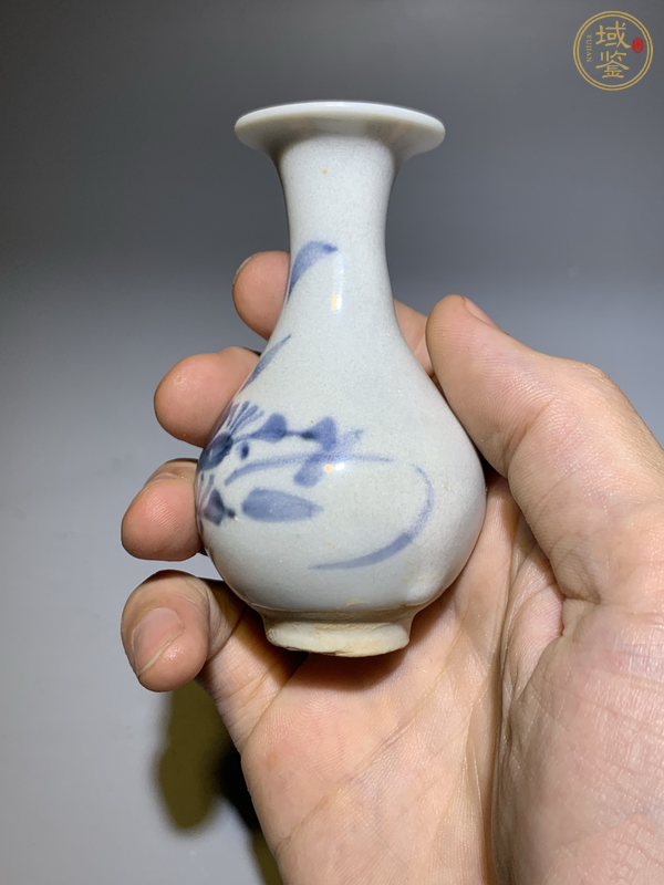 古玩陶瓷青花花卉紋玉壺春瓶真品鑒賞圖