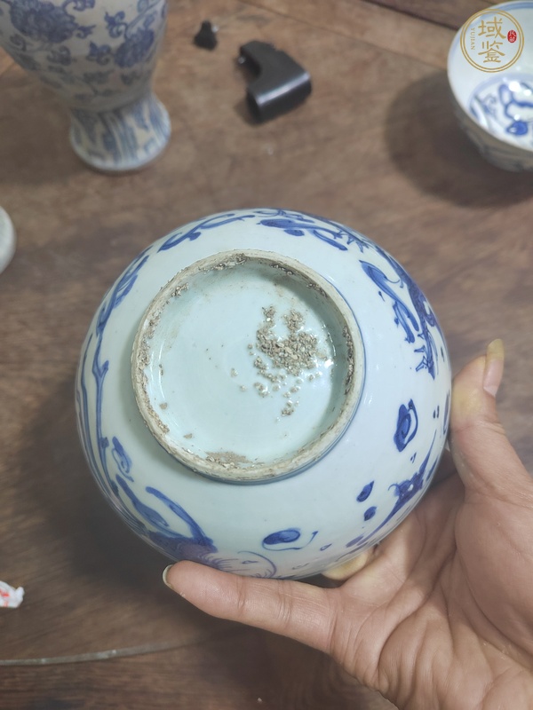 古玩陶瓷嘉萬青花龍鳳紋碗真品鑒賞圖