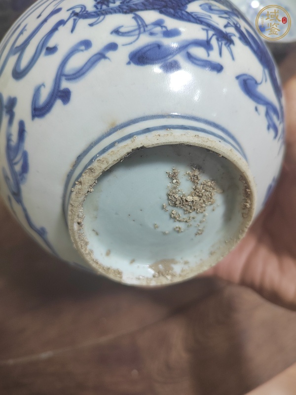 古玩陶瓷嘉萬青花龍鳳紋碗真品鑒賞圖