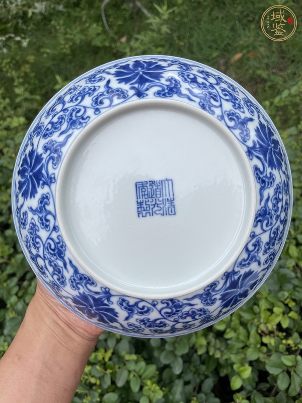 古玩瓷器新仿道光青花官窑制式盘真品鉴赏图