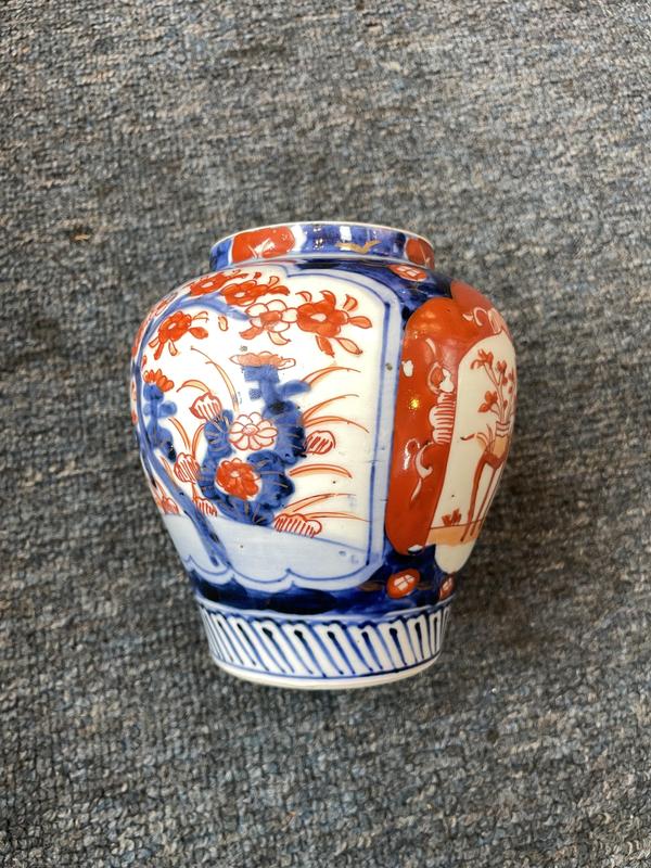 古玩陶瓷青花礬紅彩花卉紋罐拍賣,當前價格1888元