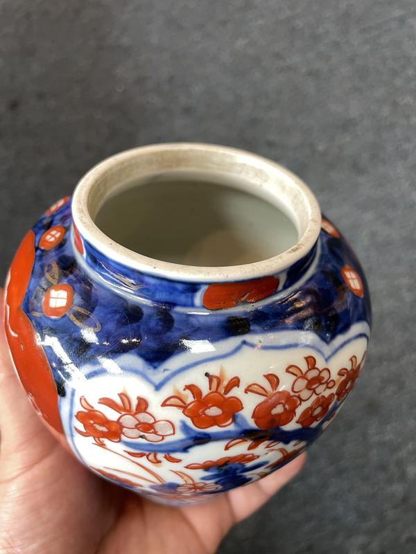 古玩陶瓷青花礬紅彩花卉紋罐拍賣,當前價格1888元