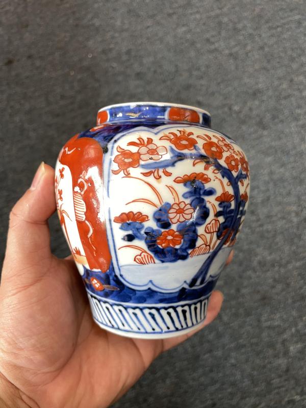 古玩陶瓷青花礬紅彩花卉紋罐拍賣,當前價格1888元