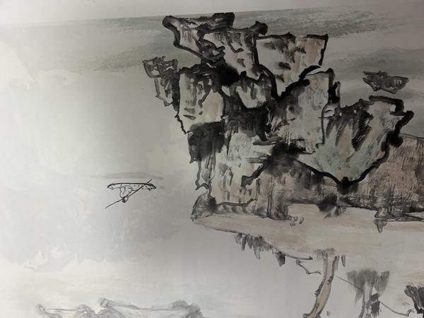 古玩字畫朱玉斌山水拍賣,當前價格450元