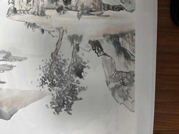 古玩字畫朱玉斌山水拍賣,當前價格450元