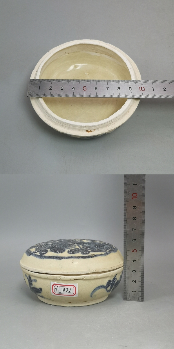 古玩陶瓷明中晚期青花花卉紋粉盒拍賣,當前價格1600元