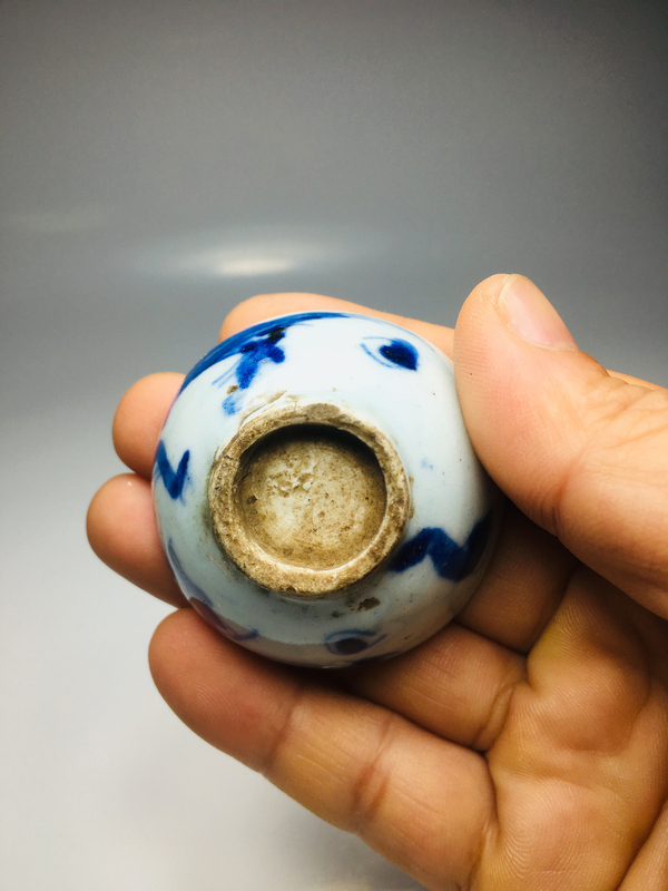 古玩陶瓷青花過墻龍紋杯拍賣,當前價格220元