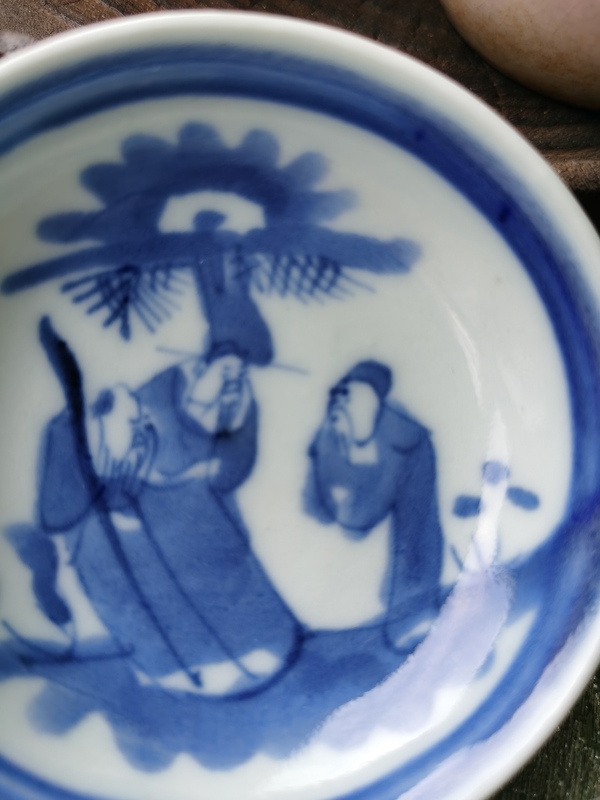 古玩陶瓷三星高照圖青花盤拍賣,當前價格399元