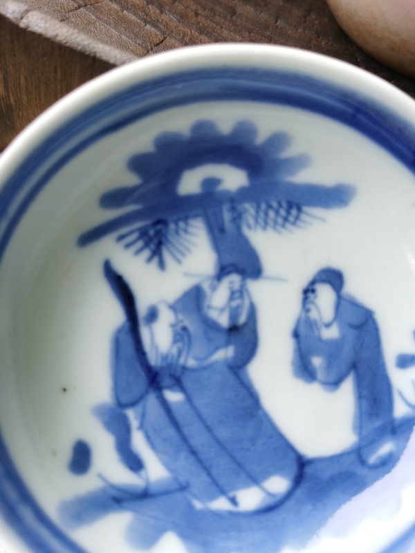 古玩陶瓷三星高照圖青花盤拍賣,當前價格399元
