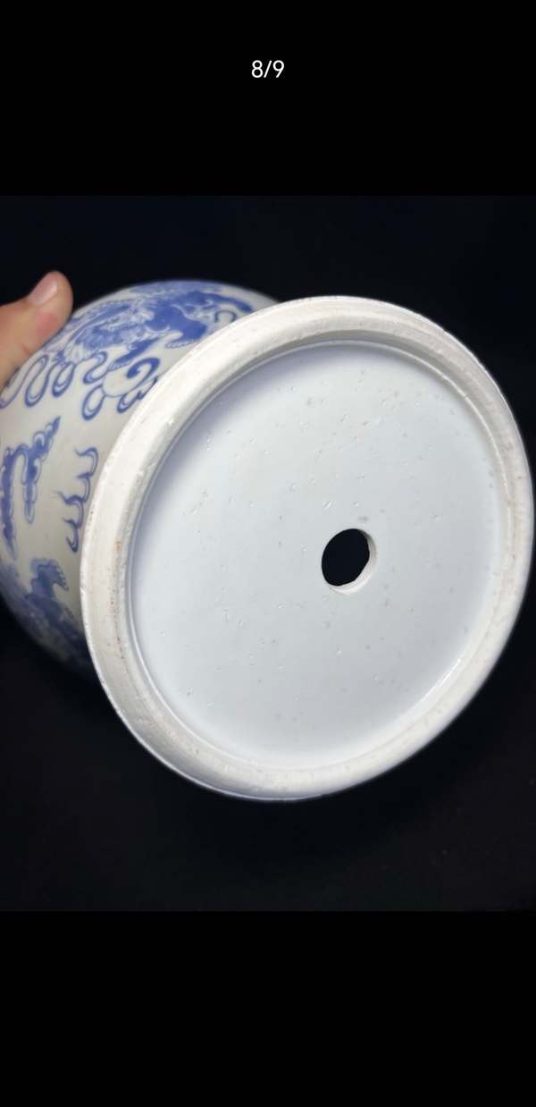 古玩陶瓷清光緒青花獅子繡球圖罐拍賣,當前價格4999元