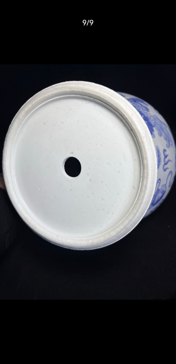 古玩陶瓷清光緒青花獅子繡球圖罐拍賣,當前價格4999元