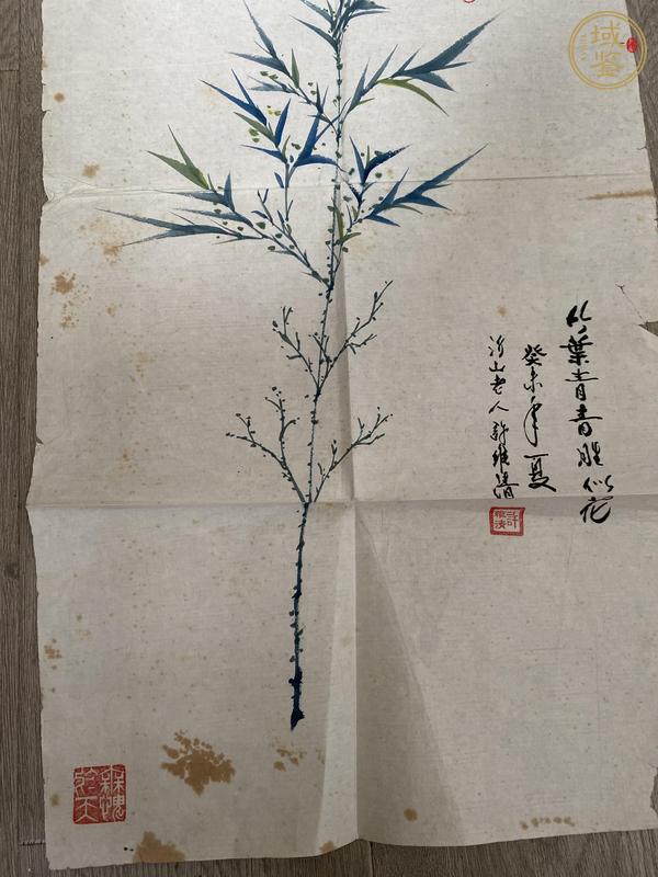 古玩字畫竹葉青青勝似花真品鑒賞圖