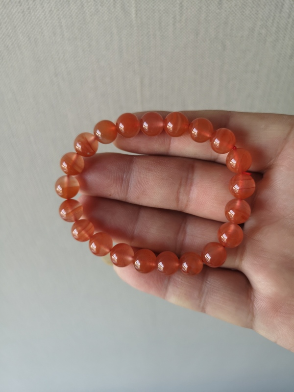 古玩玉器天然紅瑪瑙珠手串拍賣,當前價格220元