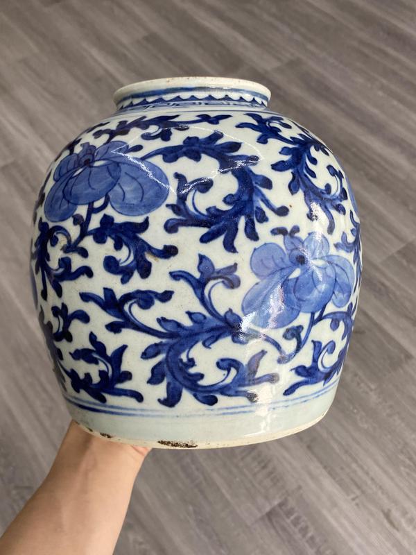 古玩陶瓷清乾隆青花太白罐拍賣,當前價格2566元