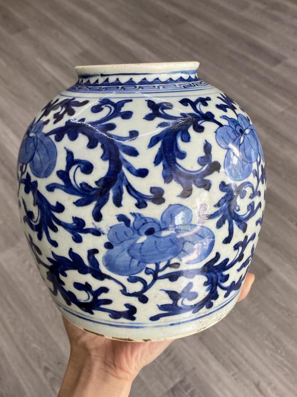 古玩陶瓷清乾隆青花太白罐拍賣,當前價格2566元
