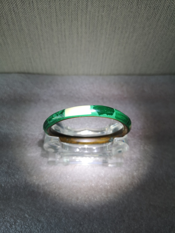 古玩玉器孔雀石嵌銅圈手鐲拍賣,當前價格580元