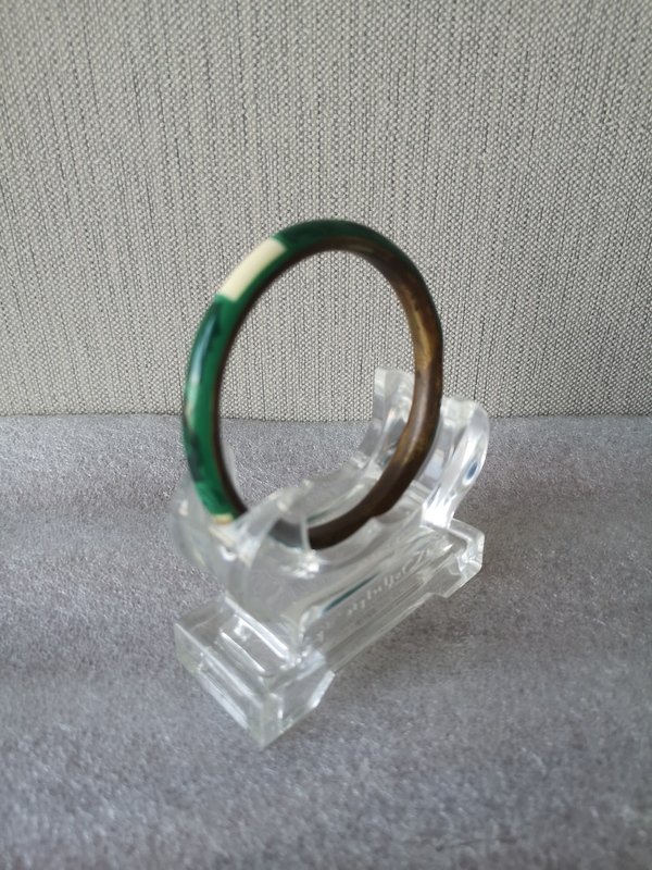 古玩玉器孔雀石嵌銅圈手鐲拍賣,當前價格580元
