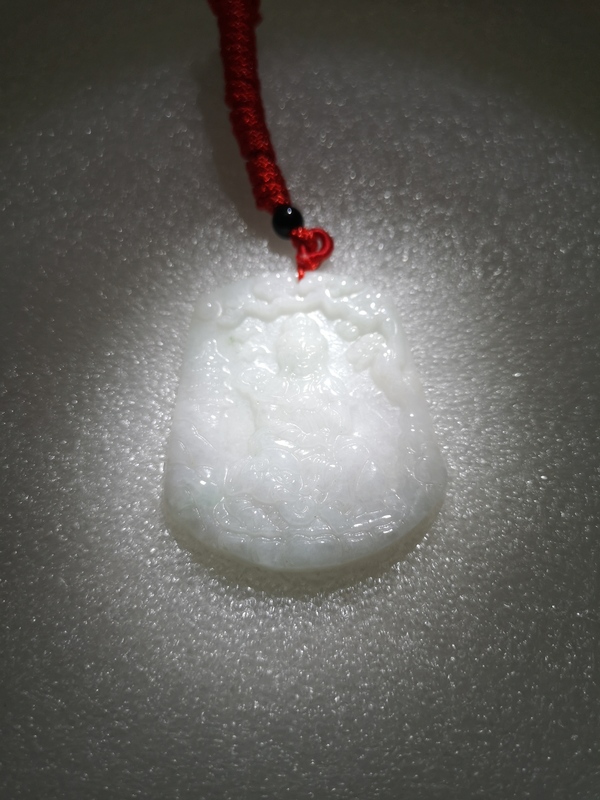 古玩玉器天然翡翠雕“文殊菩薩”牌拍賣,當(dāng)前價(jià)格398元