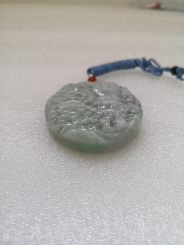 古玩玉器天然翡翠雕“山水”掛牌拍賣,當前價格680元