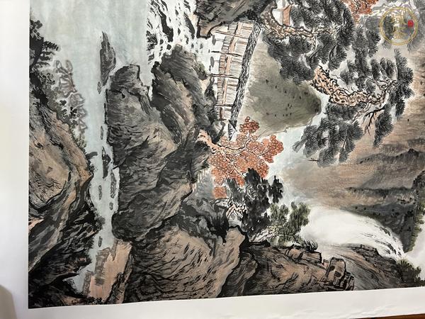 古玩字畫松峰富水真品鑒賞圖