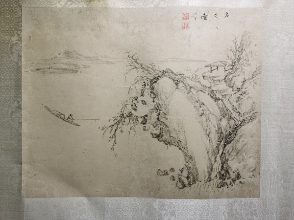 古玩字畫(huà)【精】清中期老仿元代名家方從義山水人物畫(huà)拍賣(mài)，當(dāng)前價(jià)格22400元