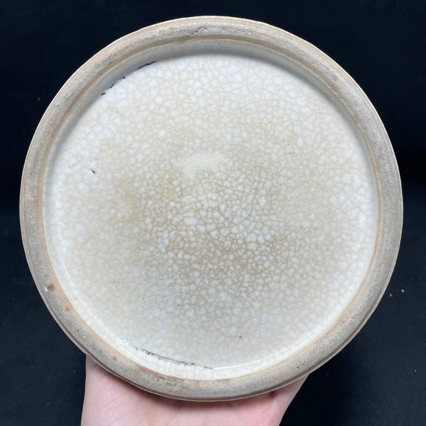 古玩陶瓷哥釉礬紅描金雙龍穿花將軍罐拍賣,當前價格8000元