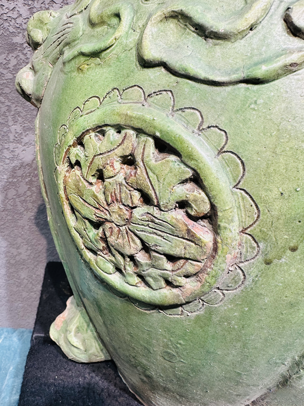 古玩陶瓷約清早期綠釉花卉紋繡墩拍賣,當前價格7600元
