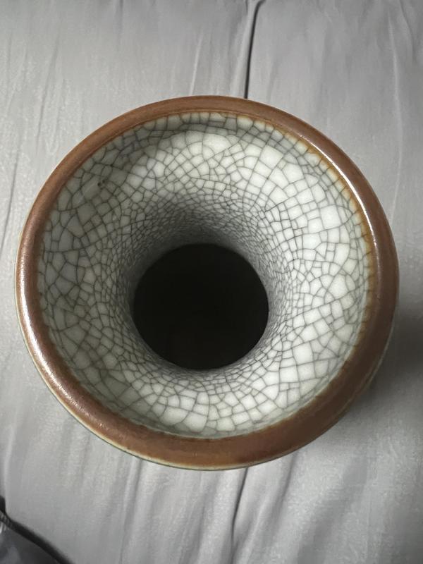 古玩陶瓷綠哥釉盤口瓶拍賣,當前價格4800元