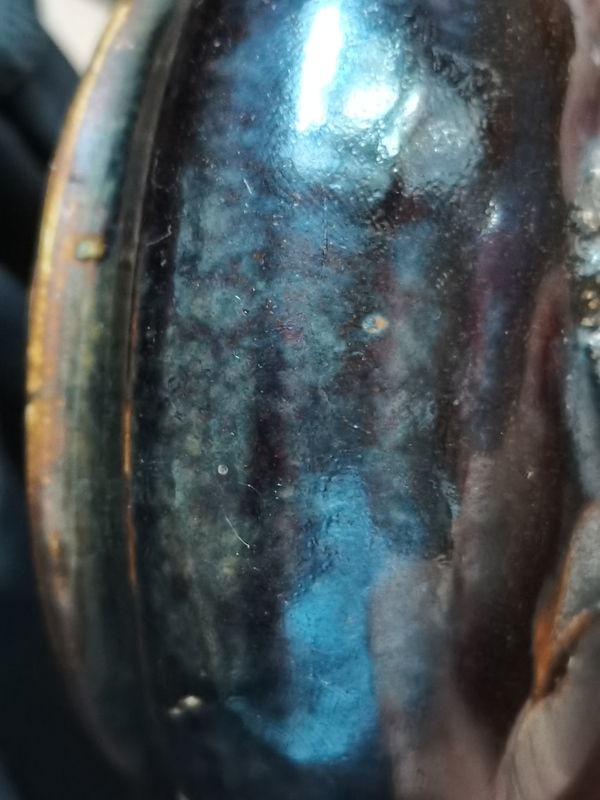 古玩陶瓷醬釉水洗清代的窯變水洗。文房用品上手漂亮的很。拍賣,當前價格1111元