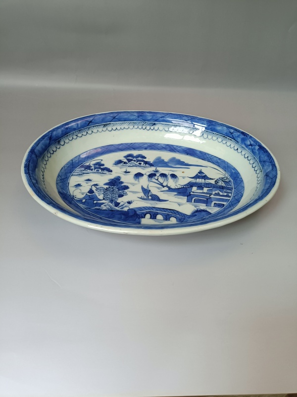 古玩陶瓷青花山水紋盤拍賣,當前價格1780元