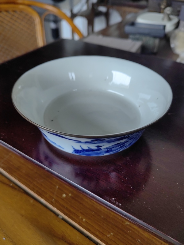 古玩陶瓷青花山水人物紋洗拍賣,當前價格2800元