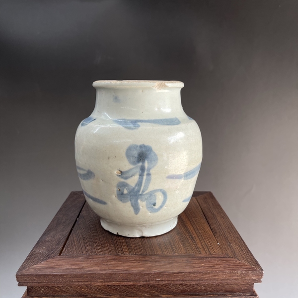 古玩陶瓷青花福字紋罐拍賣,當前價格950元