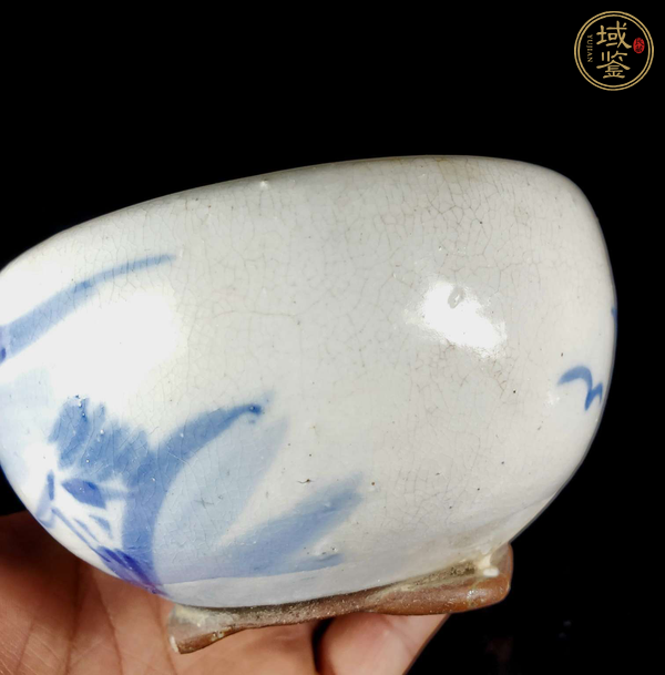 古玩陶瓷青花山水人物紋三足爐真品鑒賞圖