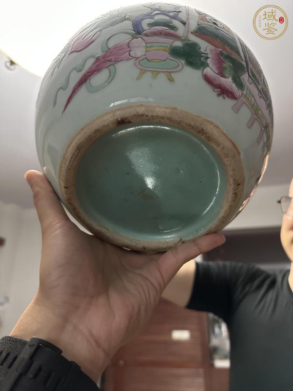 古玩陶瓷粉彩博古花卉罐真品鑒賞圖