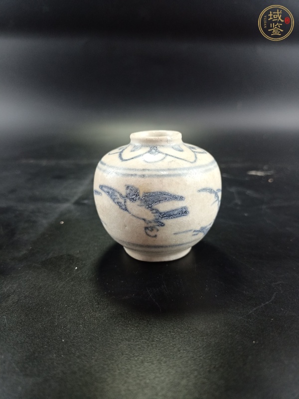 古玩陶瓷青花花鳥紋水盂真品鑒賞圖