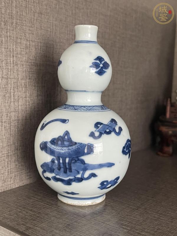 古玩陶瓷青花博古紋葫蘆瓶真品鑒賞圖