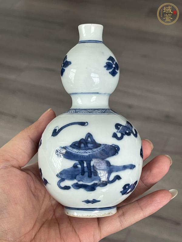 古玩陶瓷青花博古紋葫蘆瓶真品鑒賞圖