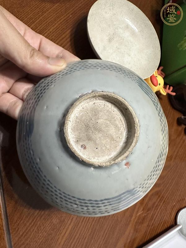 古玩陶瓷青花水波紋碗真品鑒賞圖