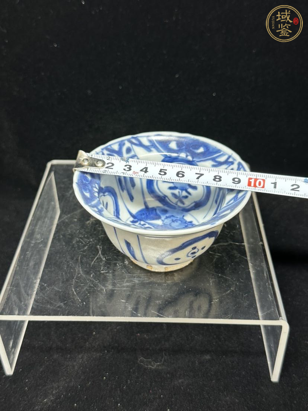 古玩陶瓷花鳥紋青花折沿碗真品鑒賞圖