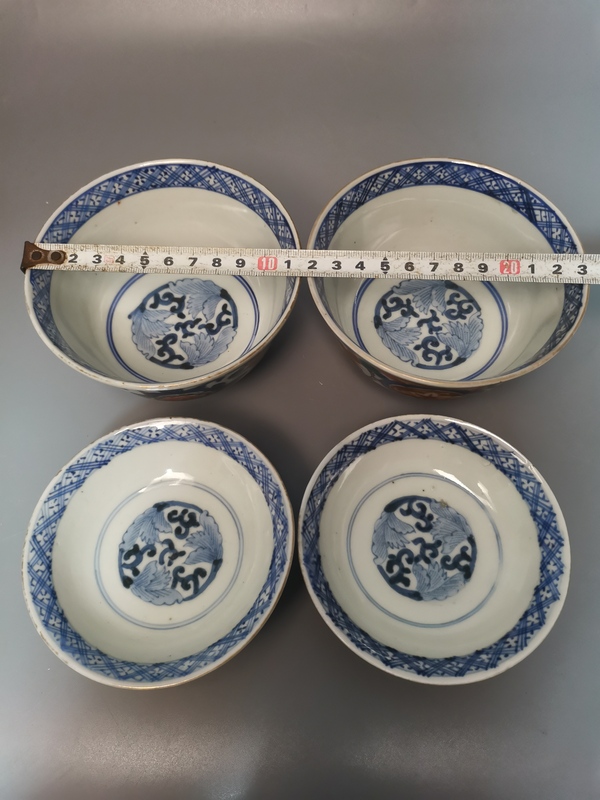 古玩陶瓷【精品茶具】晚清民國青花加彩蓋碗拍賣,當前價格1460元